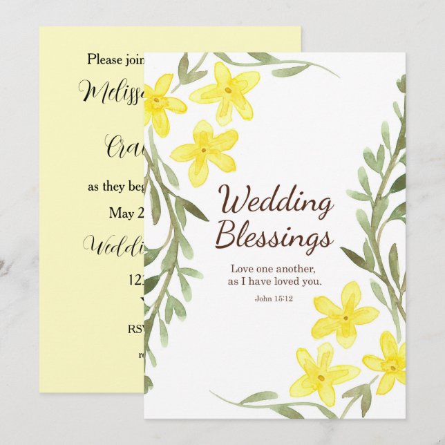 Wedding Invitation Scripture John 15 12 Christian  (Front/Back)