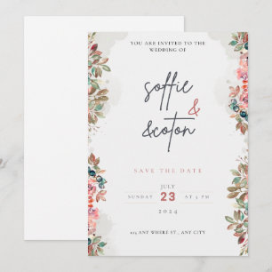 Wedding Invitation set Wildflower beige Wedding