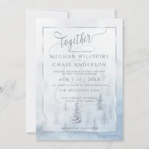 Wedding Invitation   Silver Blue Winter Wonderland