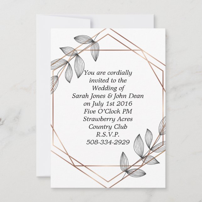 Wedding invitation simple (Front)