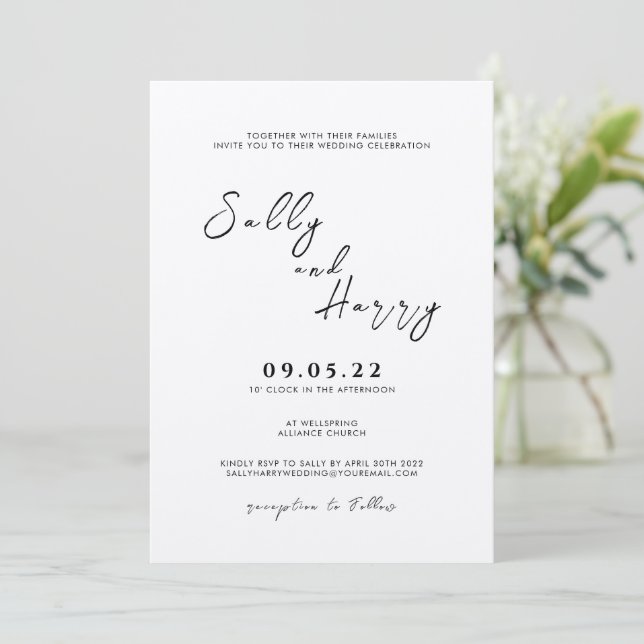 Wedding Invitation Simple (Standing Front)