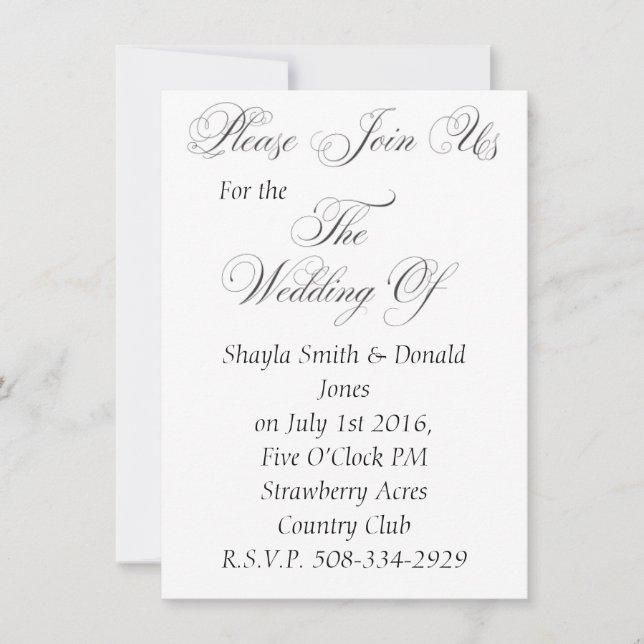 Wedding invitation simple (Front)