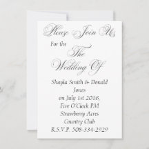 Wedding invitation simple