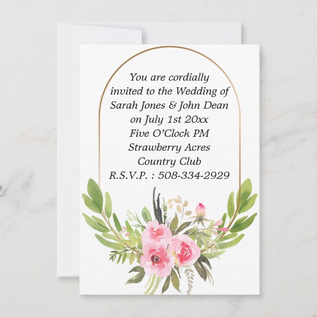 Wedding invitation simple (Front)