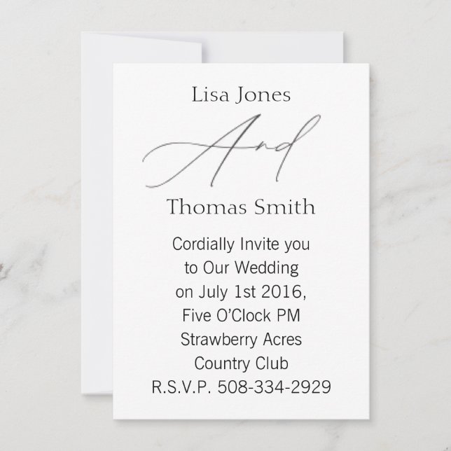 Wedding invitation simple (Front)