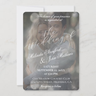 Wedding Invitation Simple with White Text