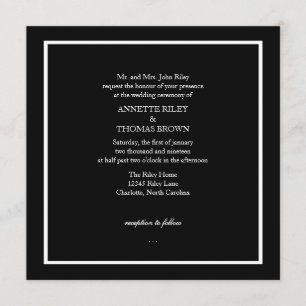 Wedding Invitation   Simply IV  blk