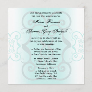 Wedding Invitation Simply Teal Grey