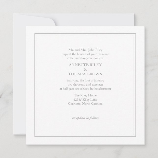 Wedding Invitation | Simply |wgry (Front)