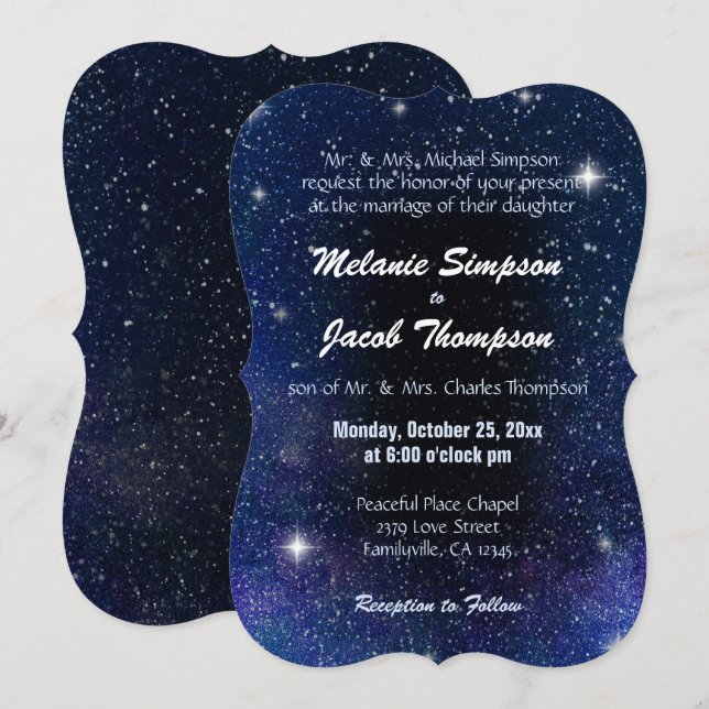 Wedding Invitation | Starry Night (Front/Back)