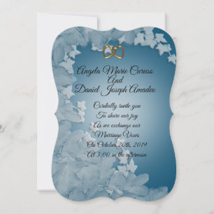 Wedding invitation, Teal blue with Ivy customise Invitation