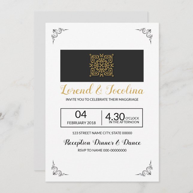 Wedding Invitation Template (Front/Back)
