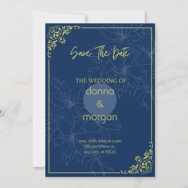 Wedding invitation template, Greenery wedding invi (Front)