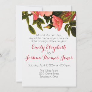 Wedding Invitation Template Pretty Flower Custom