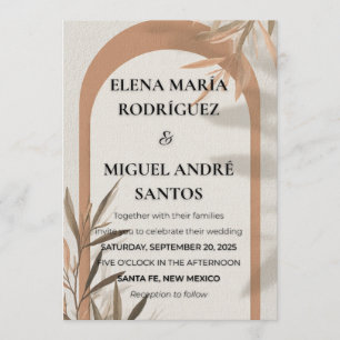 Wedding Invitation Terracotta Arch Olive Branch