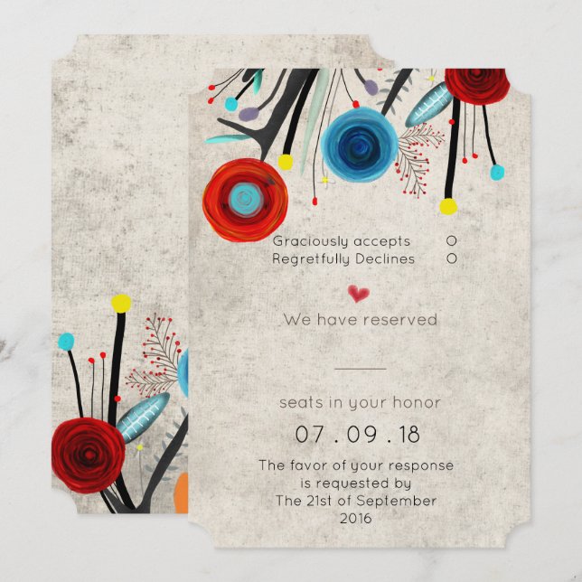 Wedding Invitation Ticket Shape Design (Front/Back)