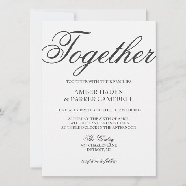 Wedding Invitation | Together (Front)
