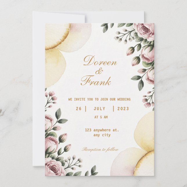 wedding invitation Together with Love (Front)