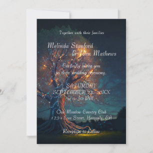 Wedding Invitation   Tree with Lights