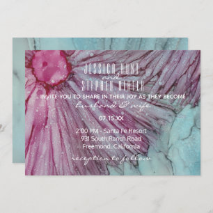 Wedding Invitation Turquoise and Lavender