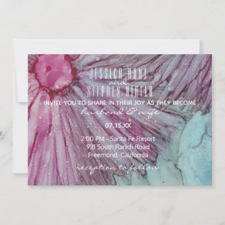 Wedding Invitation Turquoise and Lavender