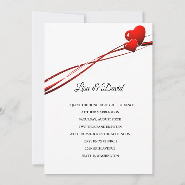 Wedding Invitation-Two Hearts Invitation (Front)