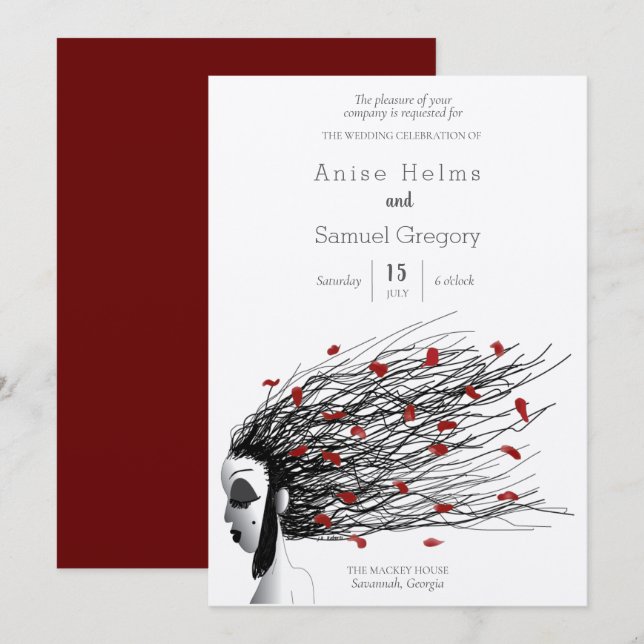 Wedding invitation Unique, whimsical (Front/Back)