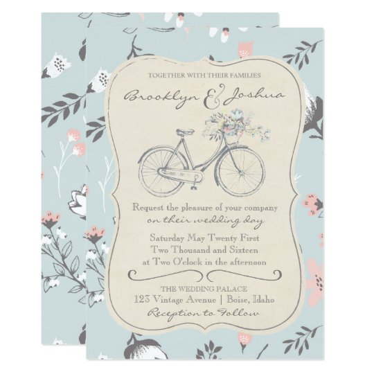 WEDDING INVITATION | Vintage Bicycle Love Wedding