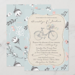 WEDDING INVITATION   Vintage Bicycle Love Wedding