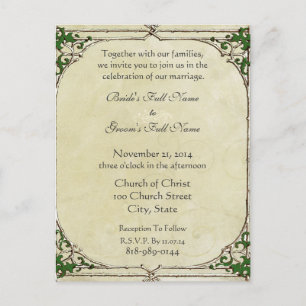 Wedding Invitation Vintage Frame Parchment Swirl