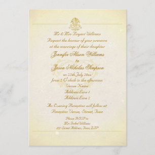 Wedding Invitation Vintage Parchment Paper Style