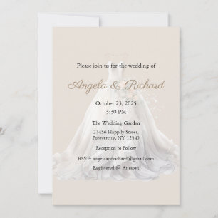 Wedding Invitation, Wedding Dress Invitation