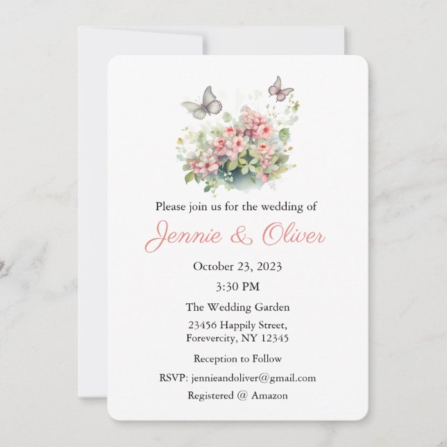 Wedding Invitation, Wedding Stationary, Bride  Invitation (Front)