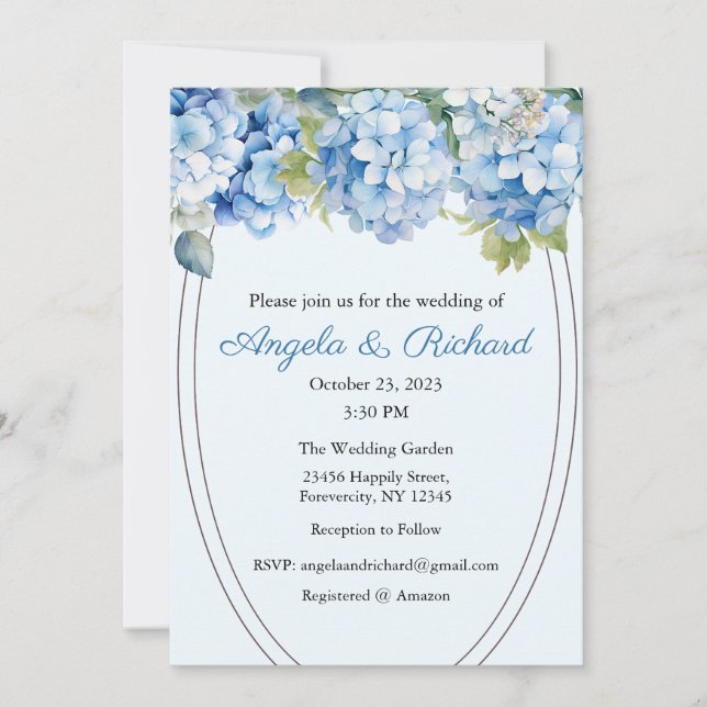 Wedding Invitation, Wedding Stationary, Bride  Invitation (Front)