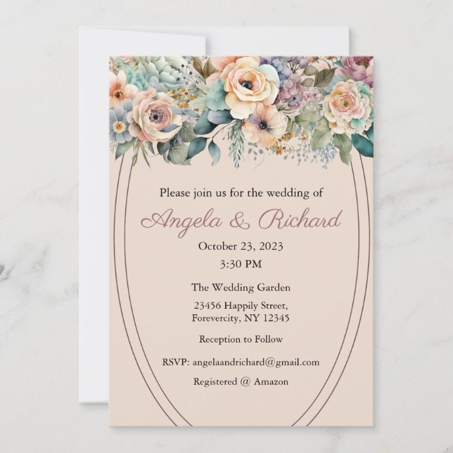 Wedding Invitation, Wedding Stationary, Bride Invitation (Front)