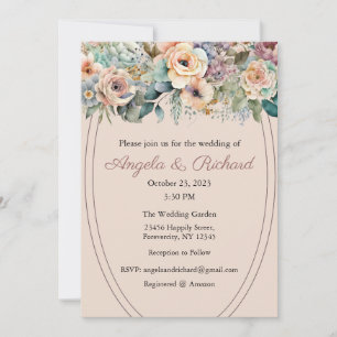 Wedding Invitation, Wedding Stationary, Bride Invitation