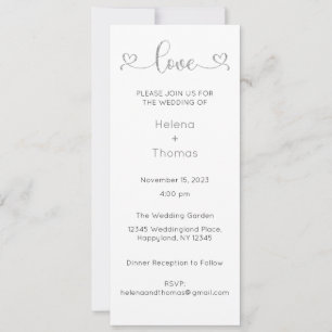 Wedding Invitation, Wedding Stationary, Heart Invitation