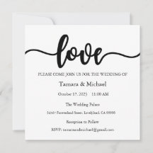 Wedding Invitation, Wedding Stationary, Love