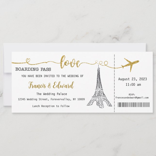 Wedding Invitation, Wedding Stationary, Love  Invitation (Front)