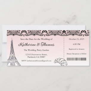 Wedding Invitation, Wedding Stationary, Paris Invitation