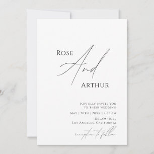Wedding Invitation Whimsical Minimalist 