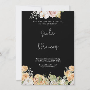 Wedding Invitation   White Floral & Greenery