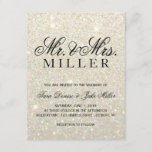 Wedding Invitation - White Gold Glitter Fab<br><div class="desc">Fab Modern Wedding Invite with glitter look background. Easily customisable using the customise it button, change background colour, image, text colour, text size, spacing, to suit your occasion. Future Last name as shown is double-spaced, use single-space or decrease text to fit. ***Please note when pairing or matching items the White...</div>