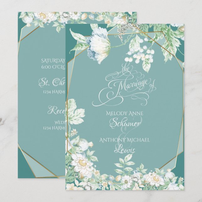 Wedding Invitation | Wildflowers and Berries (Front/Back)