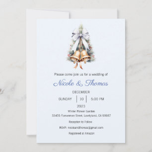 Wedding Invitation, Winter Wedding, Christmas  Invitation