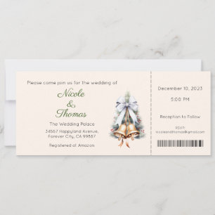 Wedding Invitation, Winter Wedding, Christmas Invitation