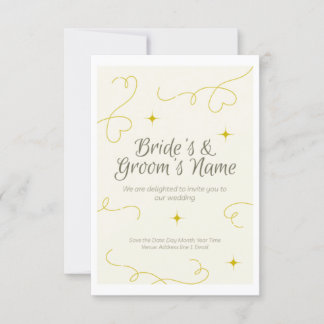Wedding invitation with ample space for writing, f