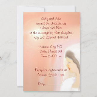 Wedding invitation with bride art 