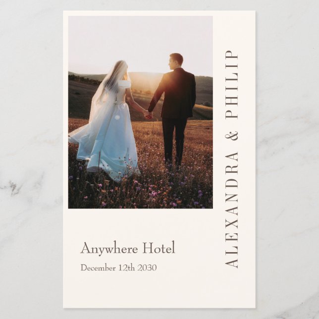 Wedding Invitation with Elegant Typography program (Front)