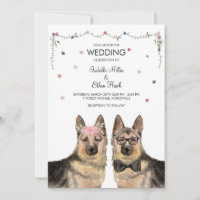 Wedding Invitation with German Shepherd